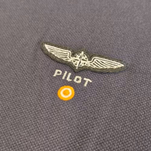 Polo pilota 13 blu scuro logo cucito