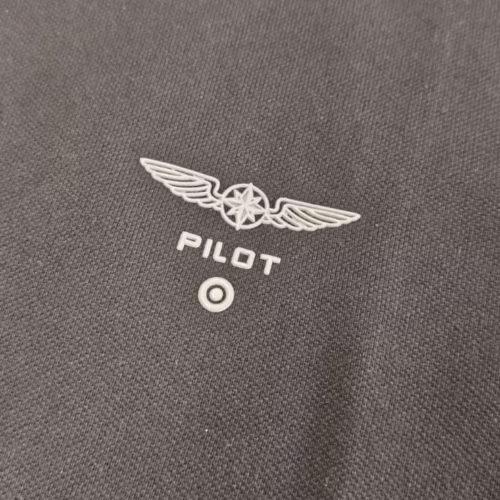 Polo pilota 12 nero con logo plastica